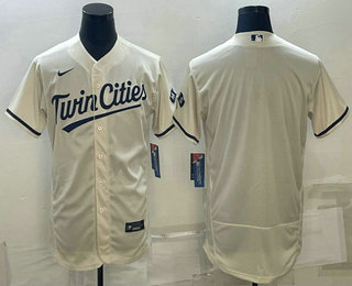 Men%27s Minnesota Twins Blank Cream 2022 City Connect Flex Base Stitched Jersey